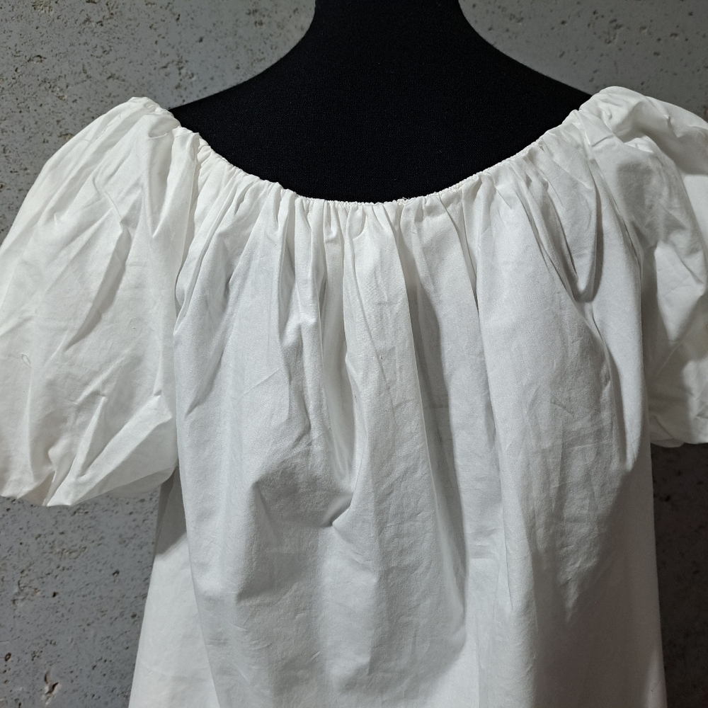 #005.B Sz 6 Primark White Bishop Sleeve Ruffled Blouse - Picture 6 of 8